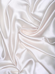 Image showing Smooth elegant white silk as background 