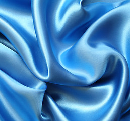 Image showing Smooth elegant dark blue silk as background 