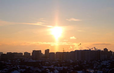 Image showing sunset over a city.