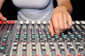 Image showing Hand of woman DJ