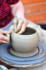 Image showing hands of a potter