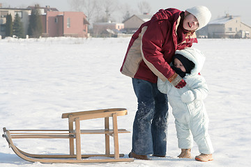 Image showing On the sled