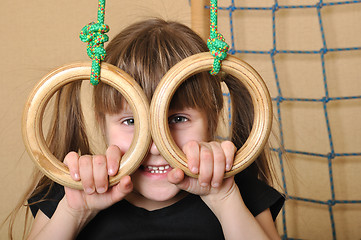 Image showing child with gymnastic rings