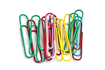 Image showing Colorful paperclips