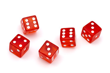 Image showing Red dice isolated on white background 