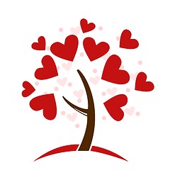 Image showing stylized love tree made of hearts