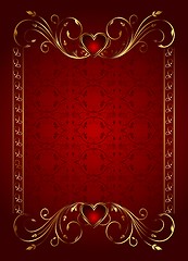 Image showing floral card with hearts for Valentine's day