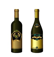 Image showing Illustration of set wine bottle with label