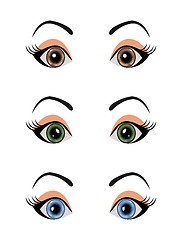 Image showing set female eyes isolated