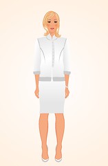 Image showing  girl in white business suit isolated