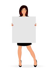 Image showing business girl with board isolated