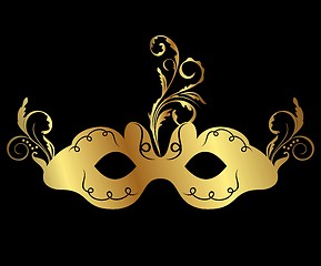 Image showing gold floral carnival mask isolated