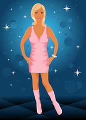 Image showing  blond beautiful girl disco dancer