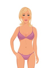 Image showing  beautiful girl in bikini isolated