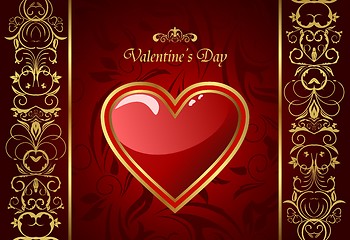 Image showing creative Valentine greeting card with heart