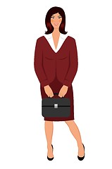 Image showing business women with case isolated