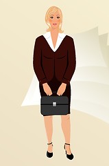 Image showing business women with case isolated