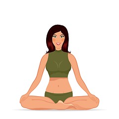 Image showing young woman doing yoga exercise