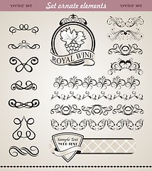 Image showing set floral ornate design elements (4)