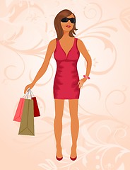 Image showing fashion shopping girl with bags