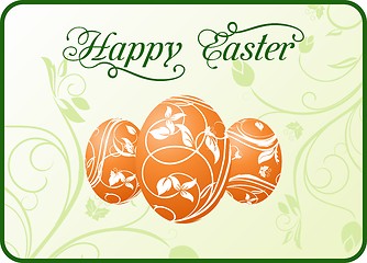 Image showing Easter set eggs on floral background