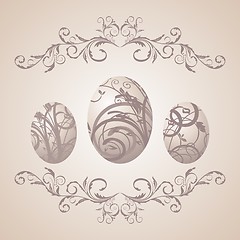 Image showing vintage Easter background with eggs