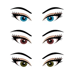 Image showing set female eyes isolated (3)