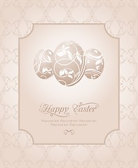 Image showing Easter vintage card with set eggs