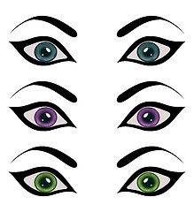 Image showing  set female eyes isolated