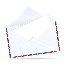 Image showing Realistic illustration of open envelope of post