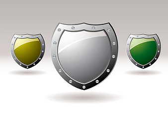 Image showing Metal shield icon collection