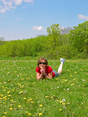 Image showing Woman in Meadow