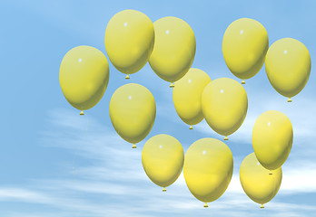 Image showing Yellow balloons