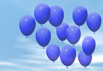 Image showing Blue balloons