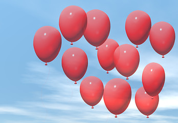 Image showing red balloons