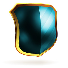 Image showing Vector blue shield template item. EPS 8