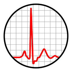 Image showing Cardiogram icon. Black and red. EPS 8