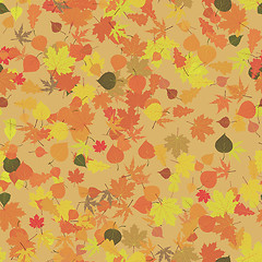 Image showing Autumn leaves seamless pattern. EPS 8