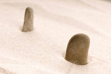 Image showing Zen. Stone and sand 