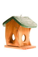 Image showing wooden birdhouse isolated on the white