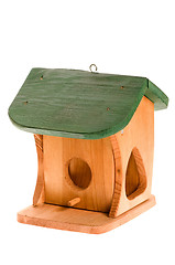 Image showing wooden birdhouse isolated on the white