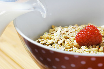 Image showing  Granola with raspberry