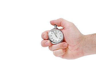 Image showing Hand with stop watch