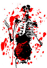 Image showing Bloody 2D Skeleton With Guts