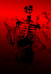 Image showing Bloody 2D Skeleton With Guts