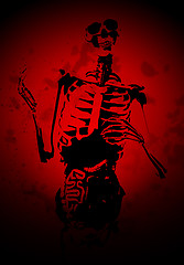 Image showing Bloody 2D Skeleton With Guts