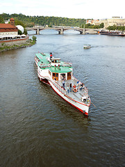 Image showing Boat On The Vltava River In Prague 