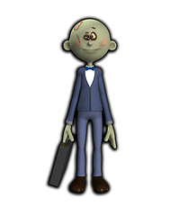 Image showing Cartoon Zombie Businessman