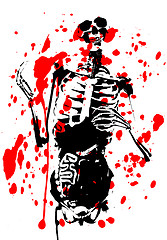 Image showing Bloody 2D Skeleton With Guts