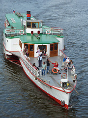 Image showing Boat On The Vltava River In Prague 